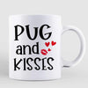 Pugs & Kisses Pug Dog Personalized Coffee Mug