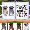 Pugs & Kisses Pug Dog Personalized Coffee Mug