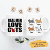 Real Men Love Cats Father's Day Personalized Cat Dad Coffee Mug