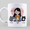 Stay At Home With Cats Chibi And Sitting Cat Personalized Coffee Mug