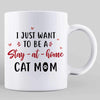 Stay At Home With Cats Chibi And Sitting Cat Personalized Coffee Mug