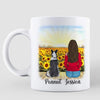 Sunflower Field Dog Mom Personalized Coffee Mug