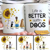 Sunflower Life Is Better With A Dog Personalized Coffee Mug