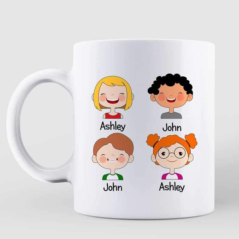 World‘s Best Grandma Family Kid Face Personalized Coffee Mug
