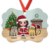 A Doll Girl And Her Funny Cat Personalized Christmas Ornament