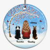 A Girl Who Loves Her Dogs Berry Tree Personalized Circle Ornament