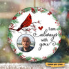 Always With You Holly Branch Cardinal Memorial Photo Personalized Circle Ornament