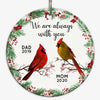 Always With You Holly Branch Christmas Personalized Memorial Circle Ornament