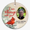 Always With You Photo Memorial Personalized Circle Ornament
