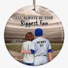 Always Your Biggest Fan Baseball Personalized Circle Ornament