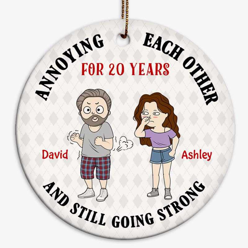 Annoying Each Other Fart Chibi Personalized Circle Ornament