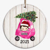 Baby On Car Personalized Circle Ornament