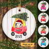 Baby On Car Personalized Circle Ornament