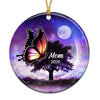 Beautiful Night Sky Butterflies Memorial Personalized Circle Ornament