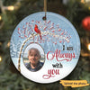 Berry Tree Cardinal Photo Memorial Personalized Circle Ornament