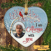 Berry Tree Cardinal Photo Memorial Personalized Heart Ornament