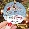 Berry Tree Cardinals Memorial Personalized Circle Ornament