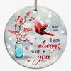 Berry Vase Cardinal Always With You Memorial Personalized Circle Ornament