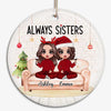 Besties On Sofa Doll Girls Personalized Circle Ornament