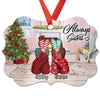 Besties Sisters In The Living Room Personalized Christmas Ornament