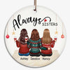 Besties Sisters Siblings Sitting Christmas Gift Personalized Circle Ornament