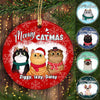 Bleached Fluffy Cats Christmas Personalized Circle Ornament