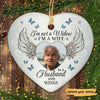 Blue Butterflies Photo Memorial Personalized Heart Ornament