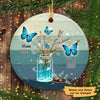 Butterflies Vase Memorial Personalized Circle Ornament