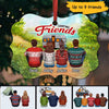 Camping Friends Sitting Personalized Christmas Ornament