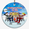 Camping Partners Stick Couple Personalized Circle Ornament