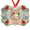 Cardinal Wings In Snow Photo Memorial Personalized Christmas Ornament