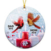 Cardinals Candle Memorial Personalized Circle Ornament