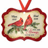 Cardinals Checkered Pattern Memorial Personalized Christmas Ornament