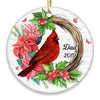Cardinals Wreath Memorial Personalized Circle Ornament