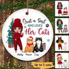 Cats For Christmas Doll Personalized Circle Ornament