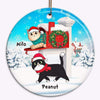 Cats With Mailbox Christmas Personalized Circle Ornament