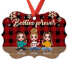 Checkered Pattern Doll Besties Personalized Christmas Ornament