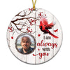 Berry Branch Always With You Cardinal Photo Personalized Circle Ornament