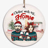 Chillin‘ With My Homie Couple Front View Personalized Circle Ornament