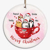 Christmas Cup Of Cats Personalized Circle Ornament