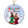 Christmas Dresses Besties Forever Personalized Circle Ornament