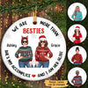 Christmas Posing Women Besties Personalized Circle Ornament