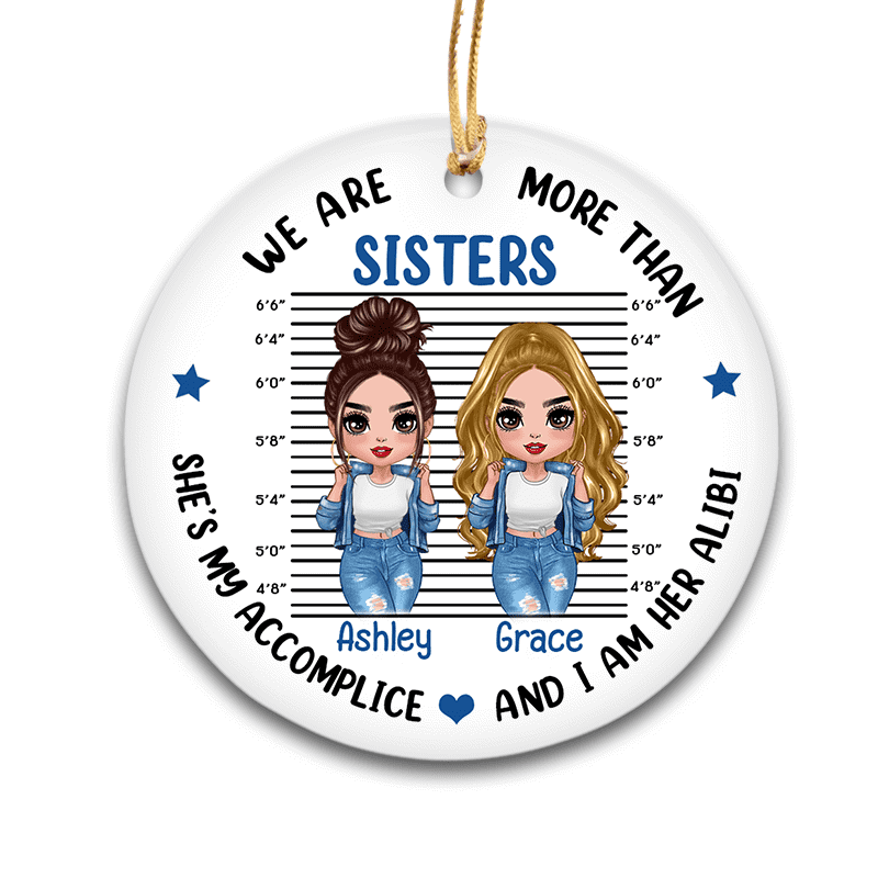 Cool Doll Besties Accomplice Alibi Personalized Circle Ornament