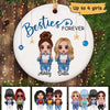 Cool Doll Besties Personalized Circle Ornament