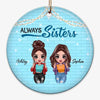 Cool Doll Besties Sisters Personalized Circle Ornament