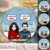 Couple Love You More Personalized Circle Ornament