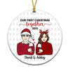 Couple Our First Christmas Happy Personalized Circle Ornament
