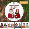 Couple Our First Christmas Happy Personalized Circle Ornament
