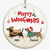 Dachshund Merry Woofmas Gift For Dog Lovers Christmas Personalized Circle Ornament