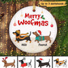 Dachshund Merry Woofmas Gift For Dog Lovers Christmas Personalized Circle Ornament